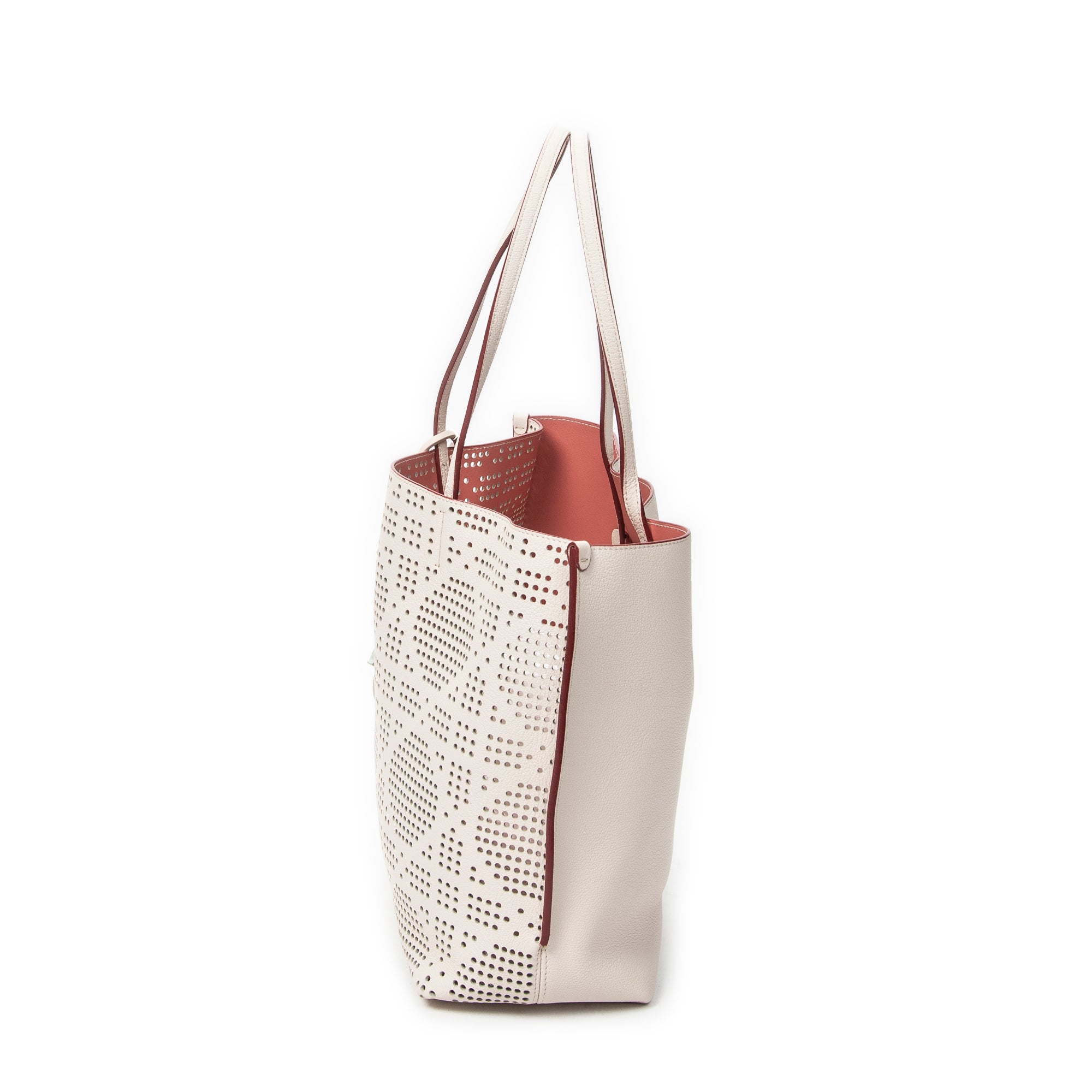 Shoulder Bag Dioriva Tote Light Beige Perforated Cannage Leather