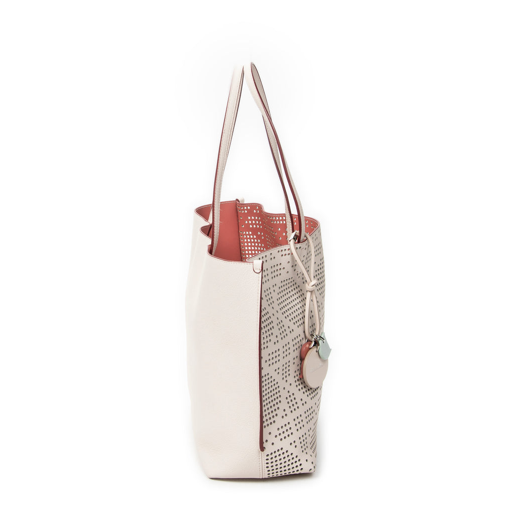 Shoulder Bag Dioriva Tote Light Beige Perforated Cannage Leather