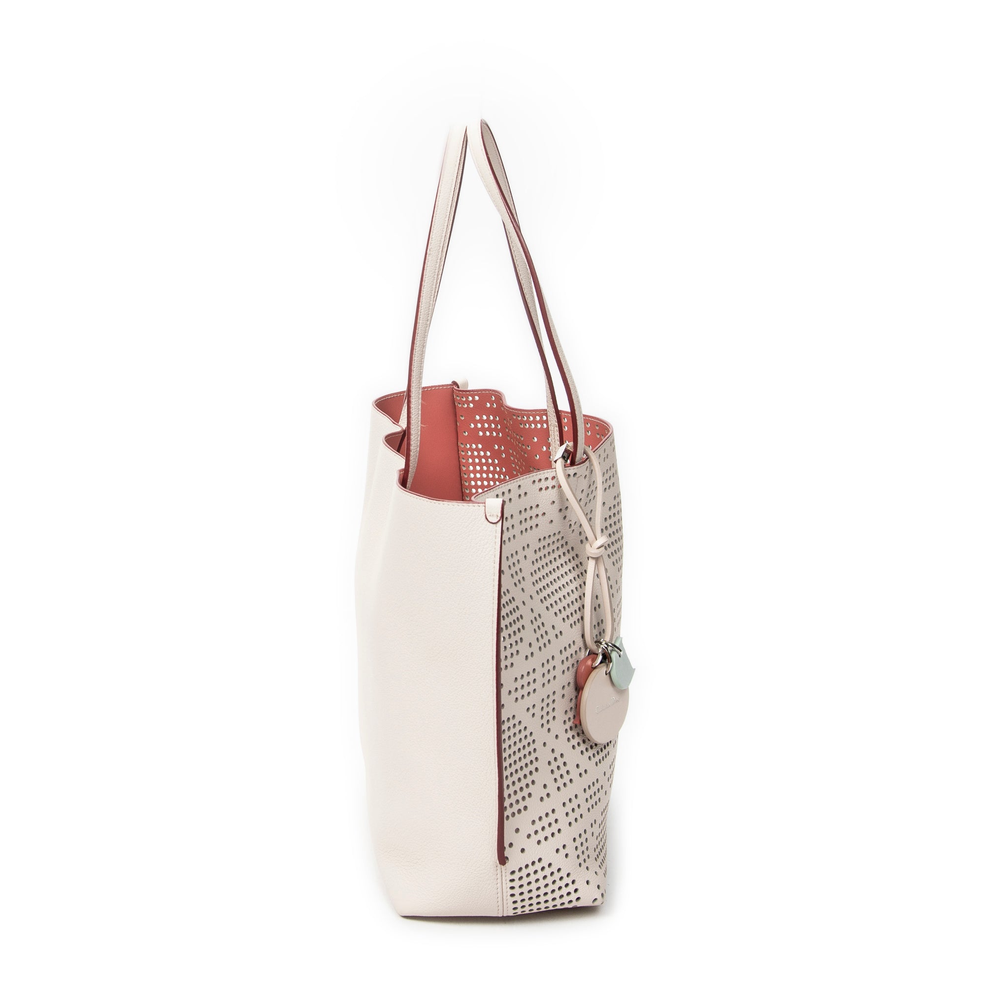 Shoulder Bag Dioriva Tote Light Beige Perforated Cannage Leather