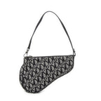 Shoulder Bag Mini Saddle Pochette Black Diorissimo Canvas