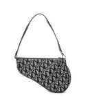 Shoulder Bag Mini Saddle Pochette Black Diorissimo Canvas