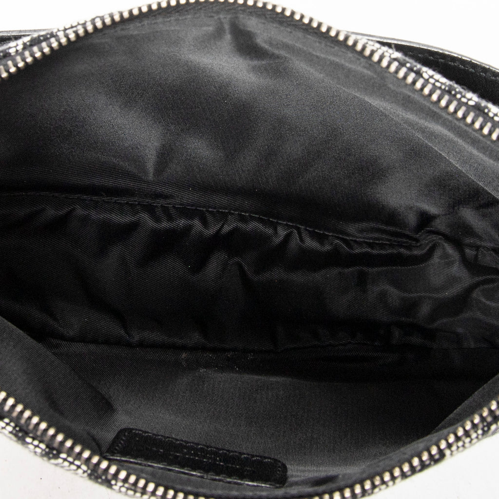 Shoulder Bag Mini Saddle Pochette Black Diorissimo Canvas