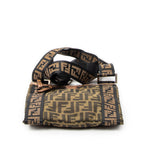 Shoulder Bag Square Zip Crossbody Brown Zucca Canvas