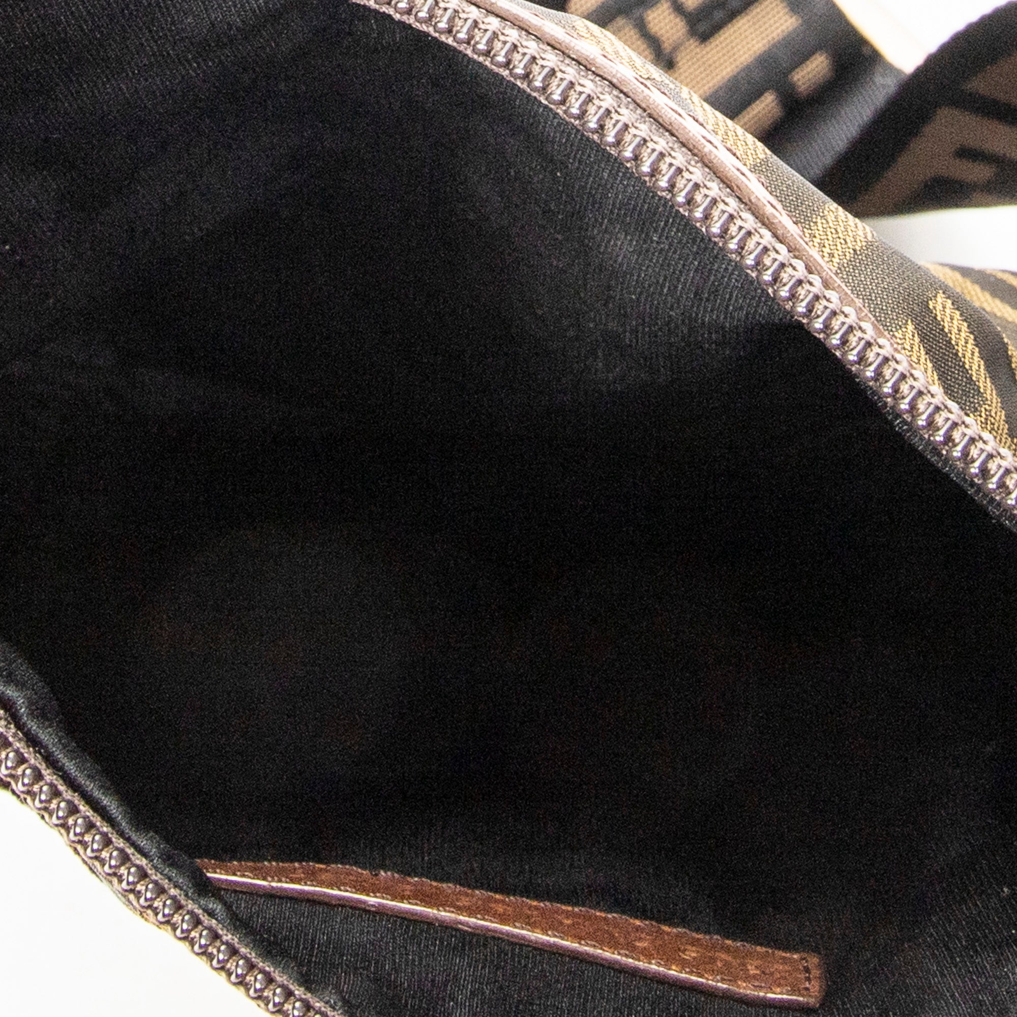 Shoulder Bag Square Zip Crossbody Brown Zucca Canvas