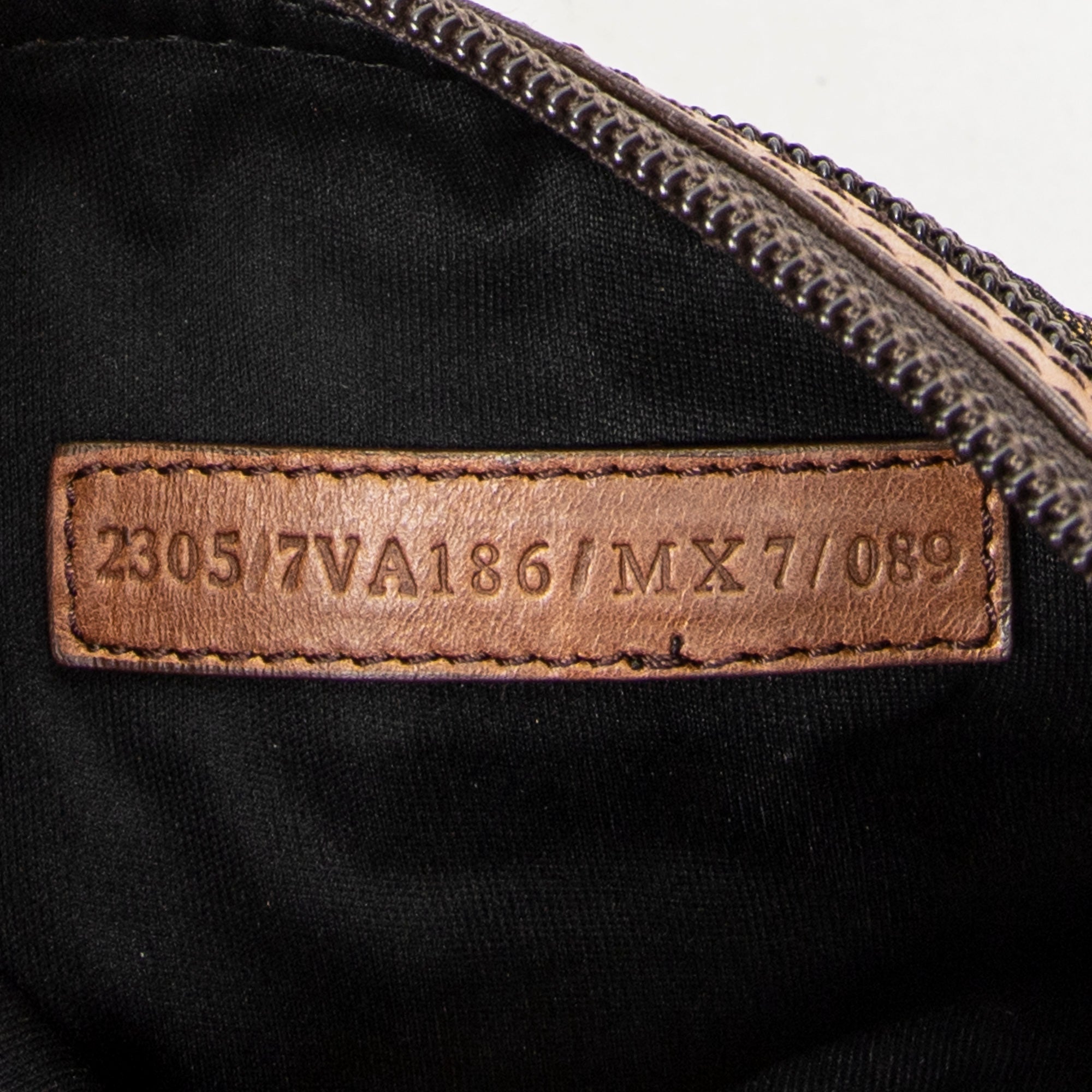 Shoulder Bag Square Zip Crossbody Brown Zucca Canvas