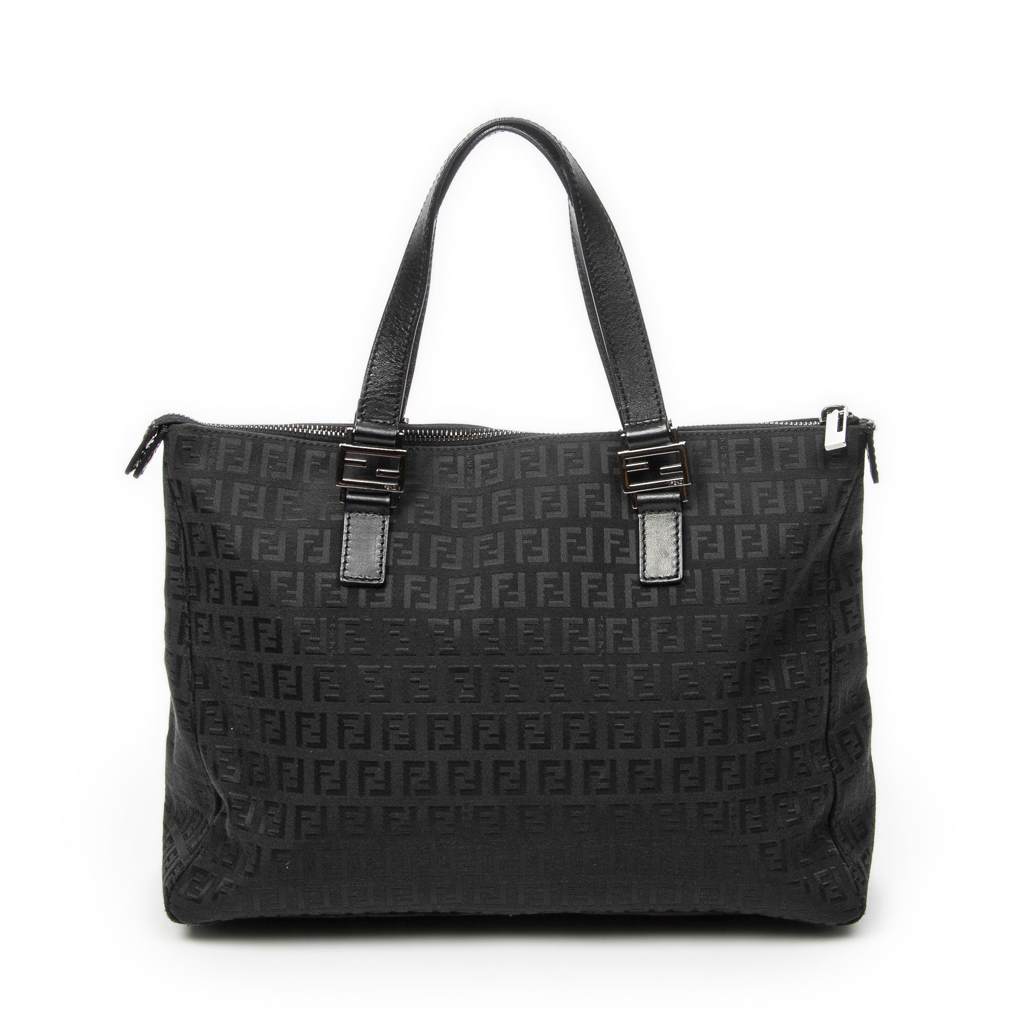 Shoulder Bag Roll Tote Black Zucchino Canvas