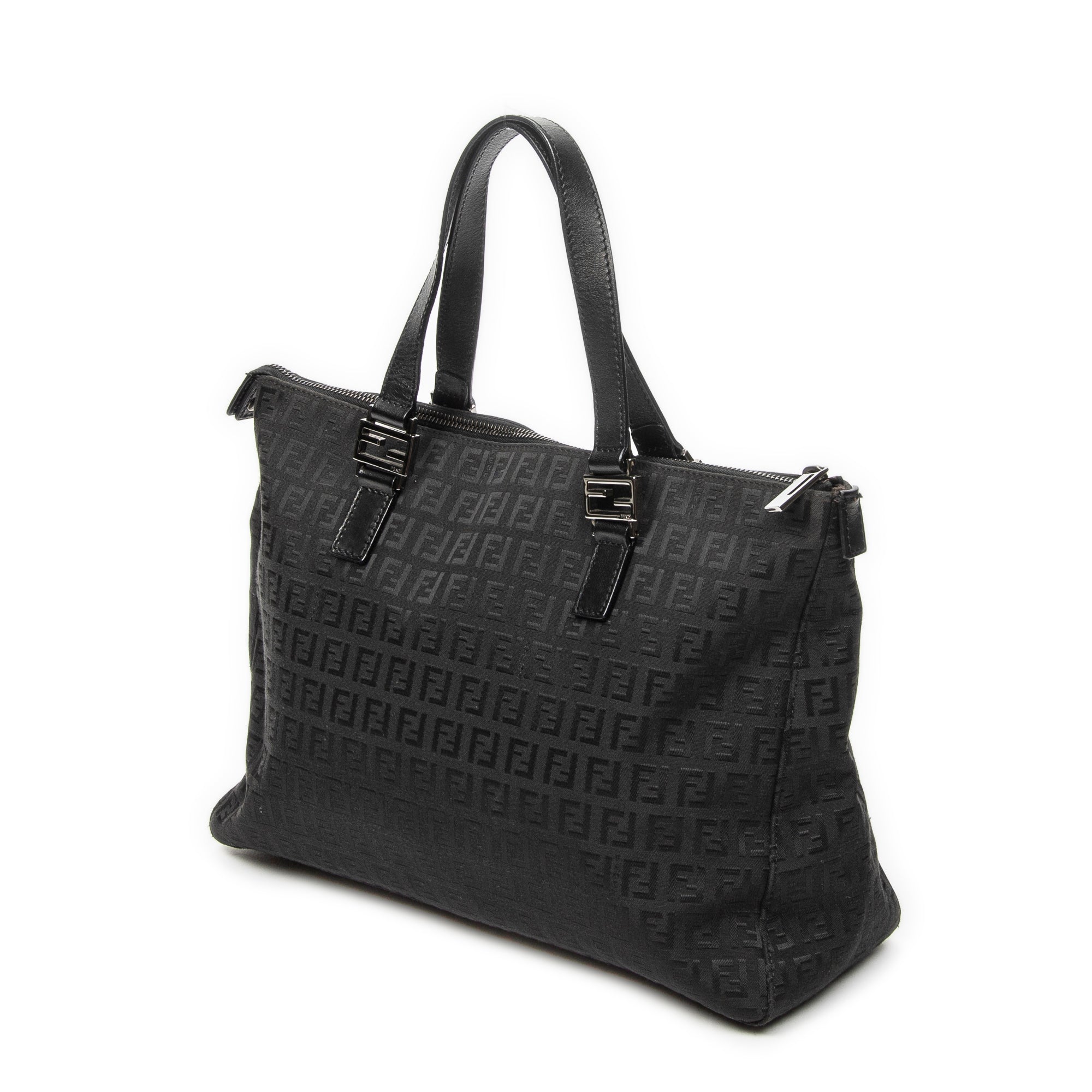 Shoulder Bag Roll Tote Black Zucchino Canvas