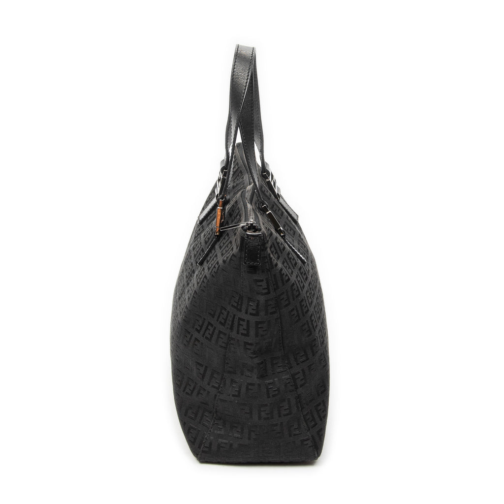Shoulder Bag Roll Tote Black Zucchino Canvas