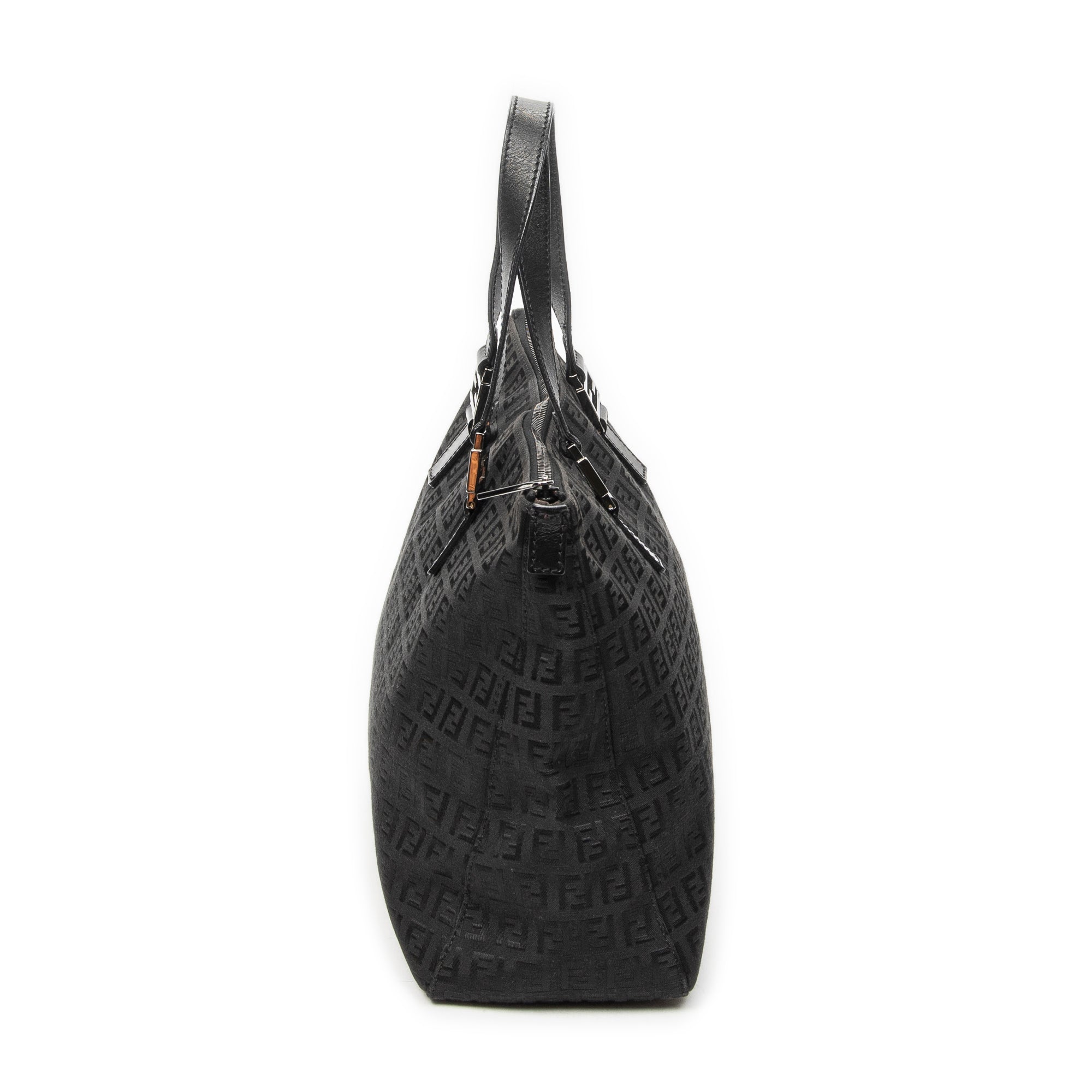Shoulder Bag Roll Tote Black Zucchino Canvas