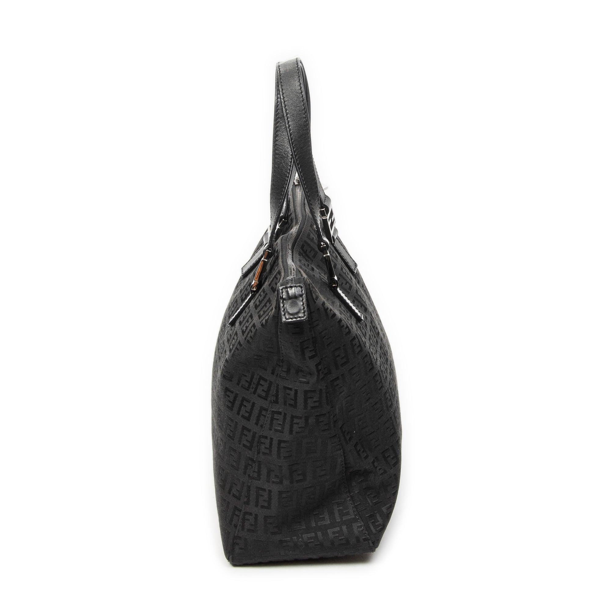 Shoulder Bag Roll Tote Black Zucchino Canvas