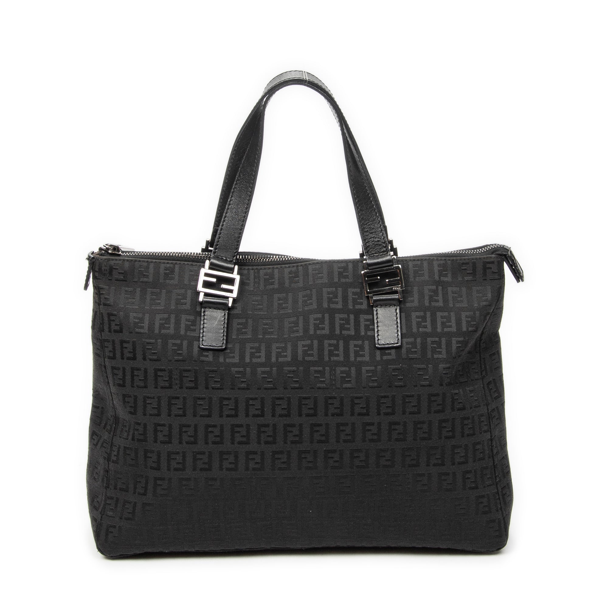 Shoulder Bag Roll Tote Black Zucchino Canvas