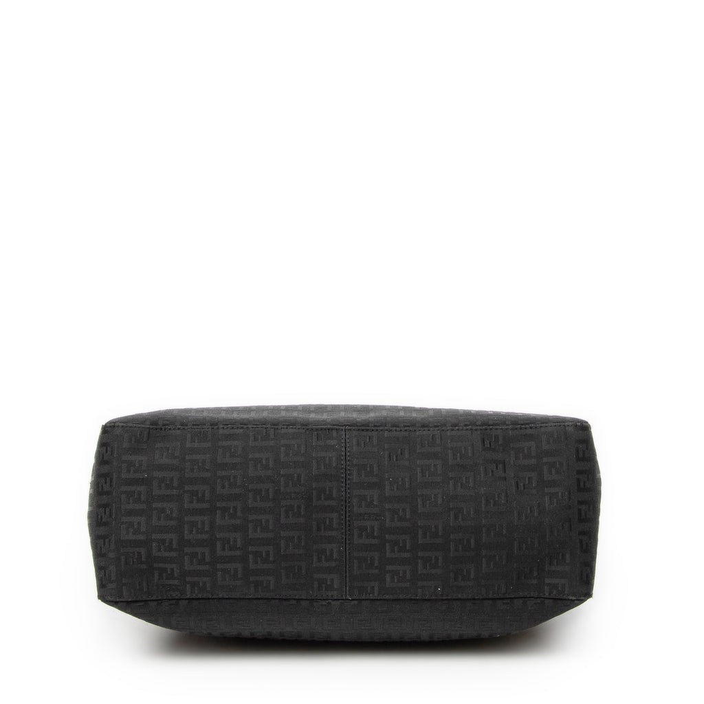 Shoulder Bag Roll Tote Black Zucchino Canvas