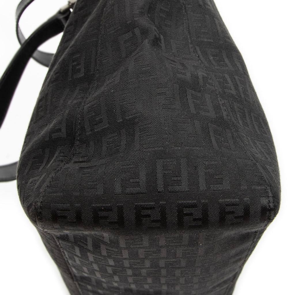 Shoulder Bag Roll Tote Black Zucchino Canvas