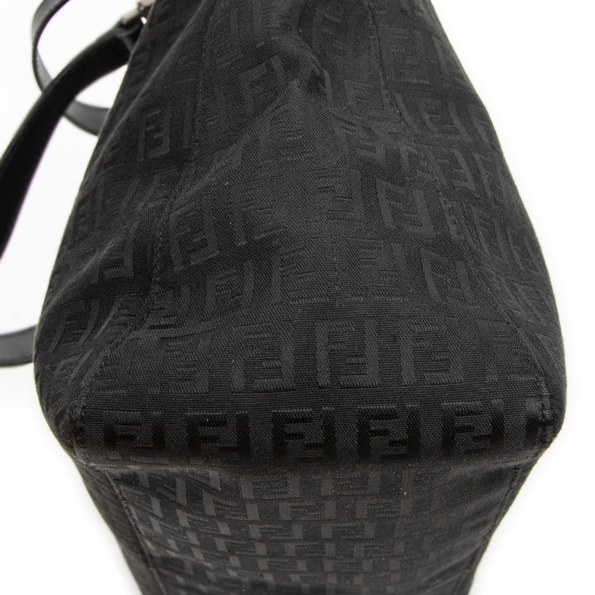Shoulder Bag Roll Tote Black Zucchino Canvas