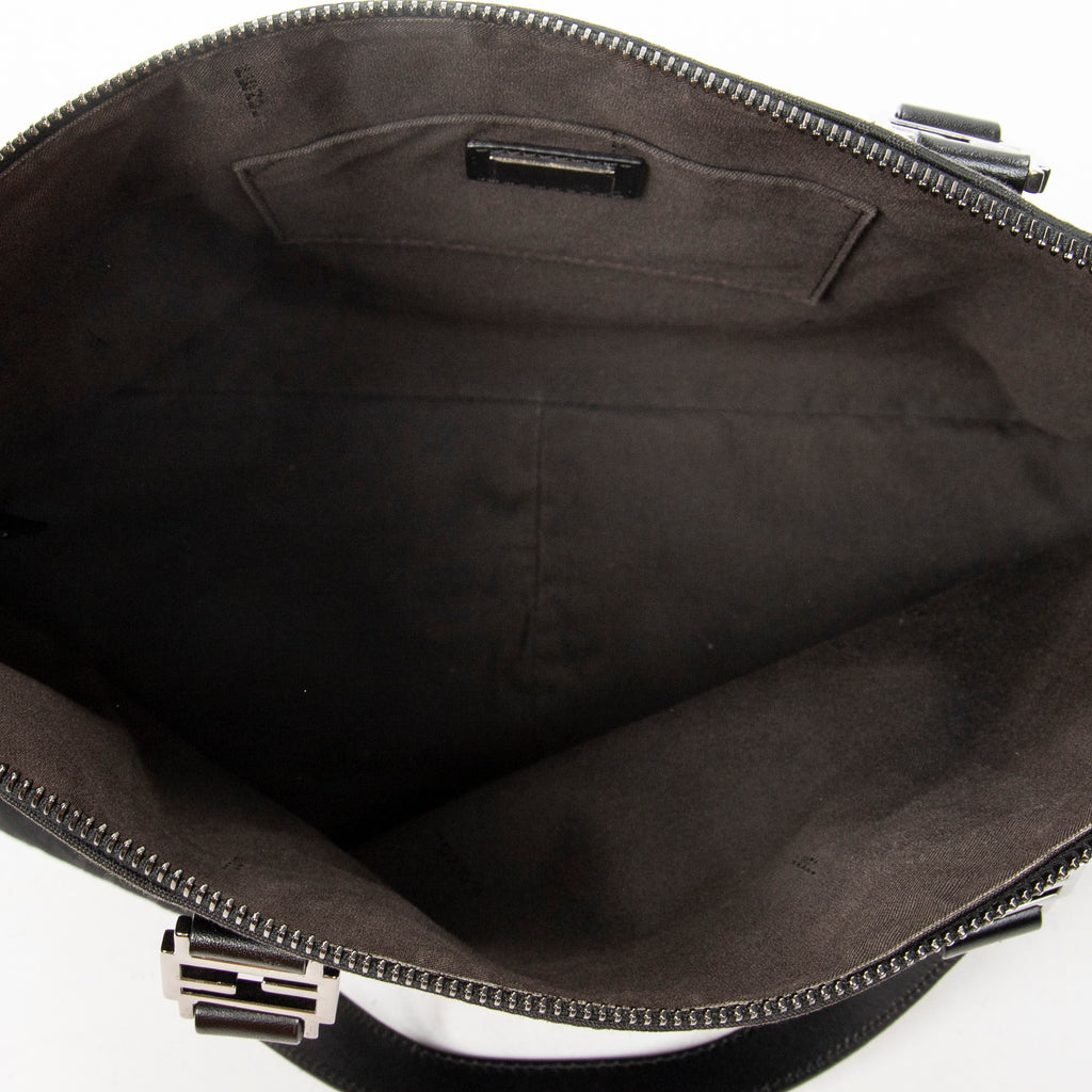 Shoulder Bag Roll Tote Black Zucchino Canvas