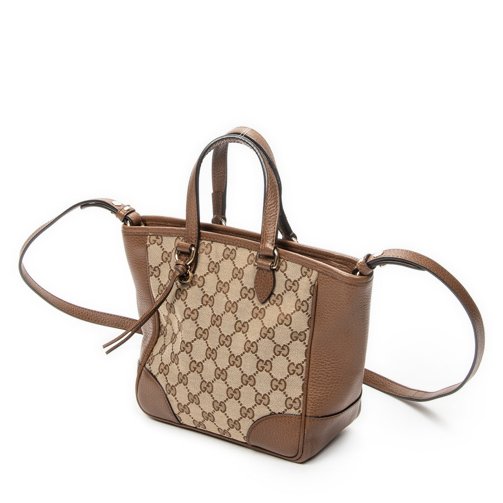 Shoulder Bag Small Bree Tote Beige Monogrammed Canvas