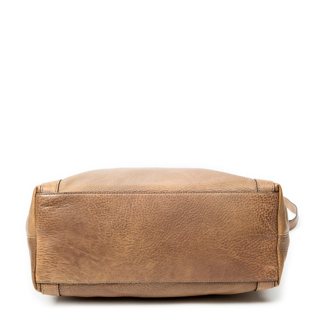 Shoulder Bag Miss GG Convertible Tote Brown Grained Calfskin Leather