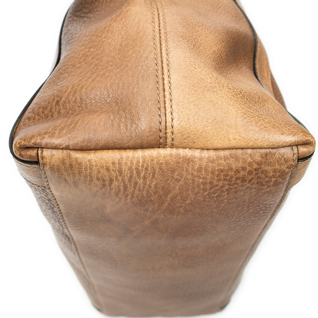 Shoulder Bag Miss GG Convertible Tote Brown Grained Calfskin Leather
