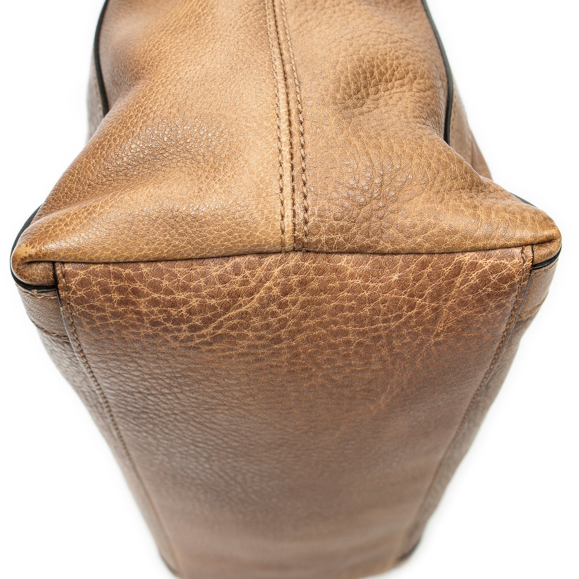 Shoulder Bag Miss GG Convertible Tote Brown Grained Calfskin Leather