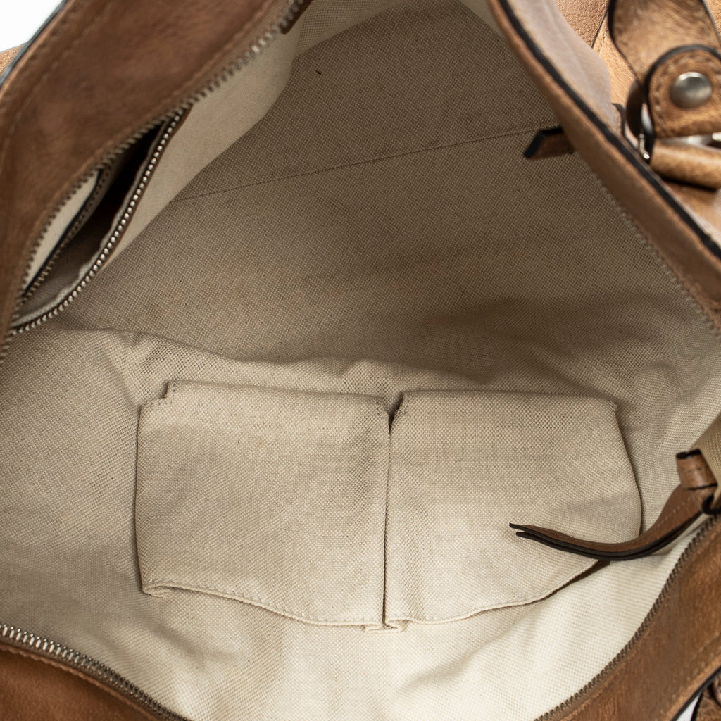 Shoulder Bag Miss GG Convertible Tote Brown Grained Calfskin Leather