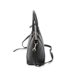 Shoulder Bag Convertible Satchel Black Microguccissima Leather