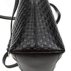 Shoulder Bag Convertible Satchel Black Microguccissima Leather