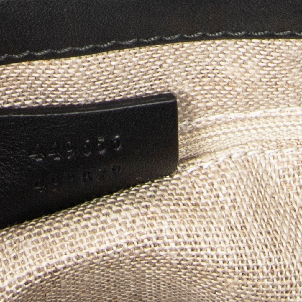 Shoulder Bag Convertible Satchel Black Microguccissima Leather