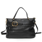 Shoulder Bag GG Ride Top Handle Black Grained Calfskin Leather
