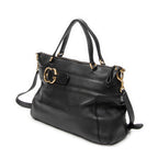 Shoulder Bag GG Ride Top Handle Black Grained Calfskin Leather