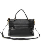 Shoulder Bag GG Ride Top Handle Black Grained Calfskin Leather