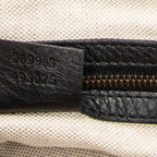 Shoulder Bag GG Ride Top Handle Black Grained Calfskin Leather