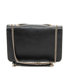 Shoulder Bag Medium Interlocking GG Chain Crossbody Black Grained Calfskin Leather