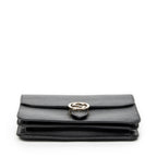 Shoulder Bag Medium Interlocking GG Chain Crossbody Black Grained Calfskin Leather
