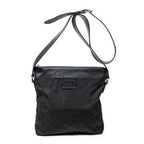 Shoulder Bag Square Zip Crossbody Black Guccissima Nylon Canvas