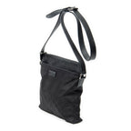 Shoulder Bag Square Zip Crossbody Black Guccissima Nylon Canvas