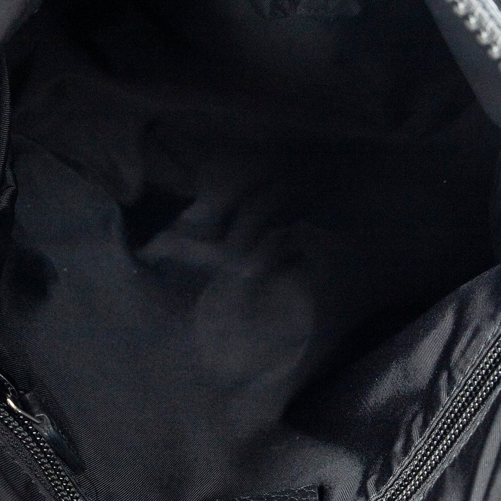 Shoulder Bag Square Zip Crossbody Black Guccissima Nylon Canvas