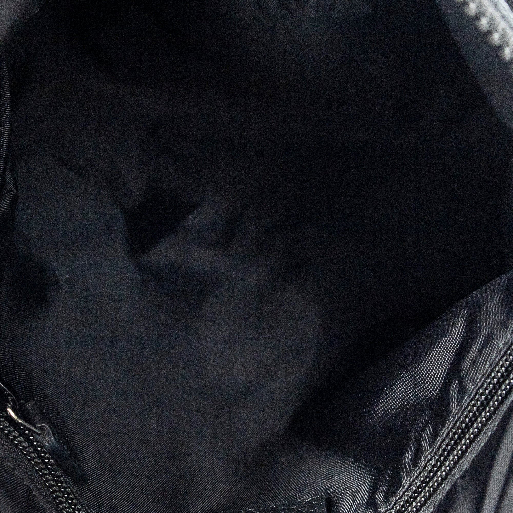 Shoulder Bag Square Zip Crossbody Black Guccissima Nylon Canvas