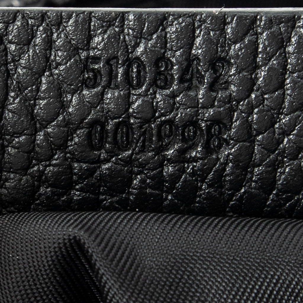 Shoulder Bag Square Zip Crossbody Black Guccissima Nylon Canvas