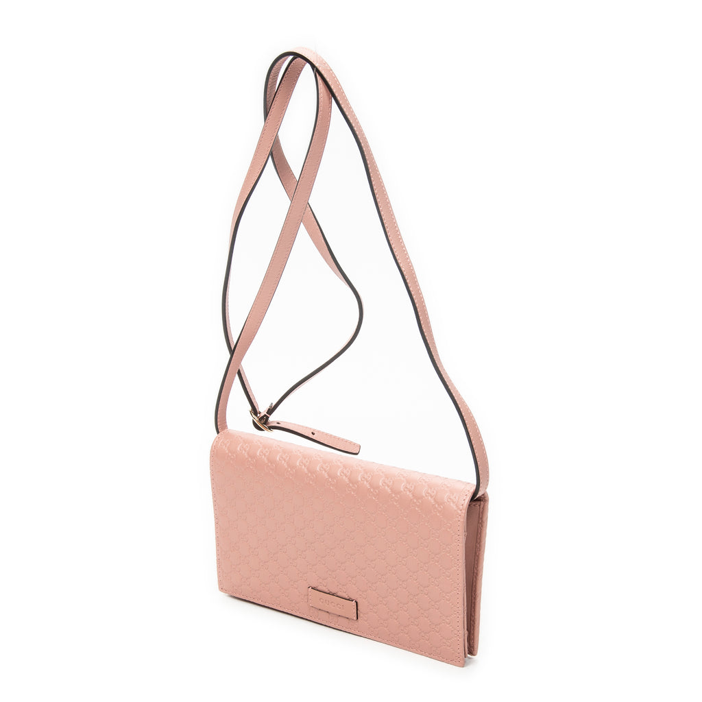 Shoulder Bag Wallet Crossbody Pink Microguccissima Leather