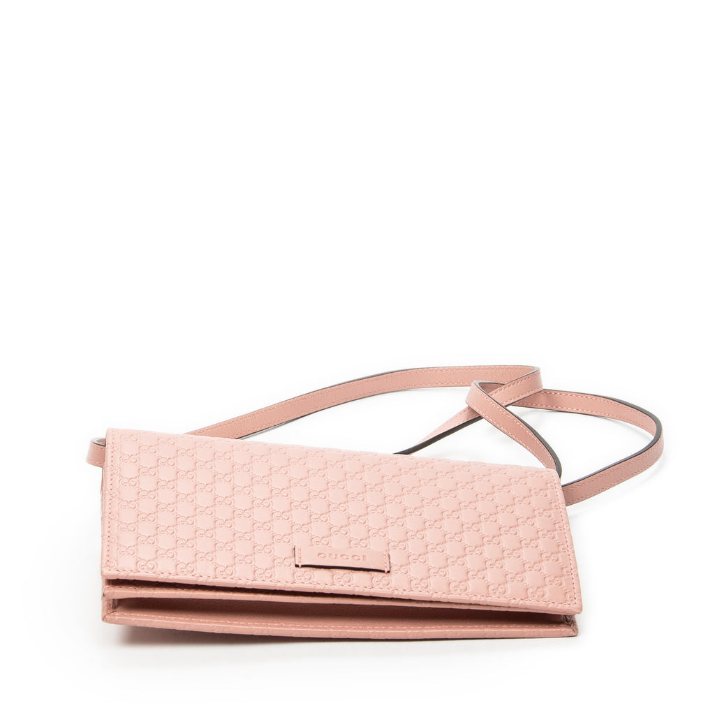 Shoulder Bag Wallet Crossbody Pink Microguccissima Leather