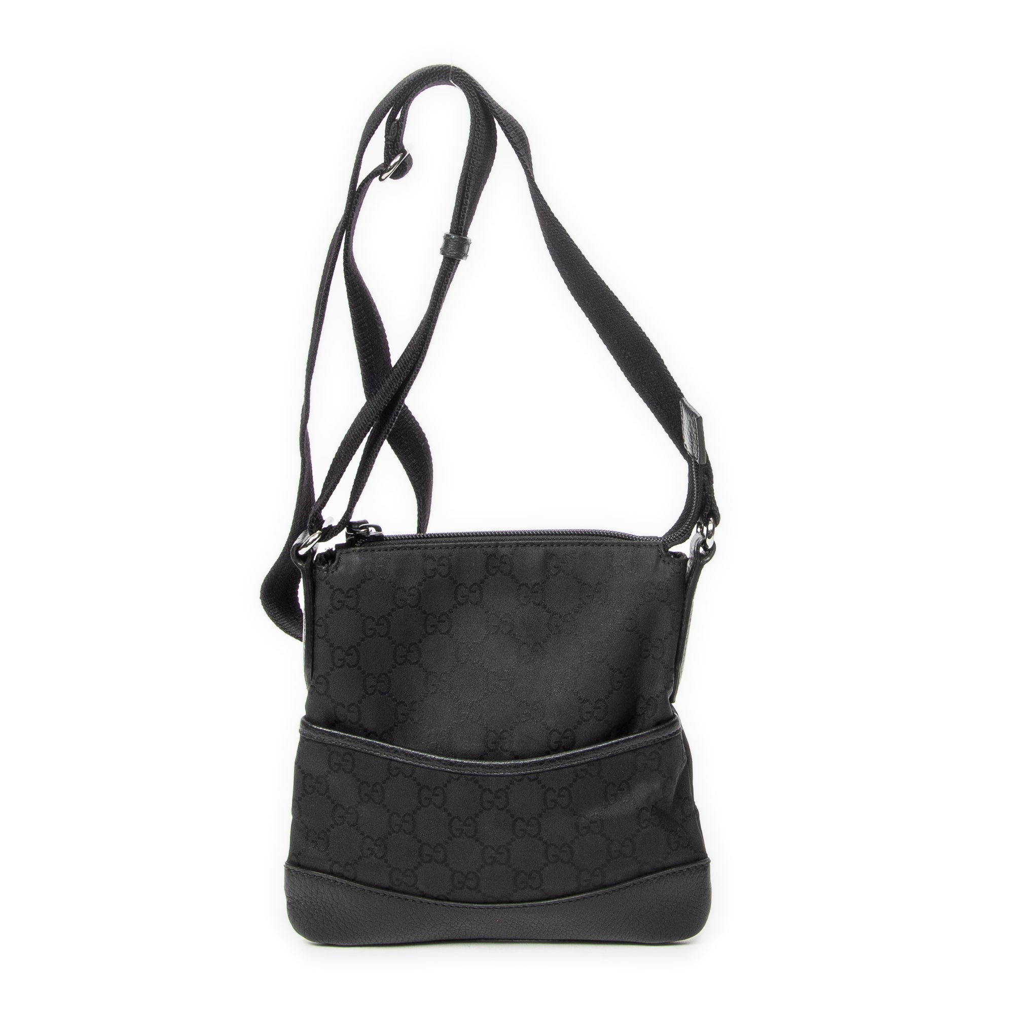 Bolso Bandolera Mini Bandolera Cremallera Lona Nailon Monogramado Negro