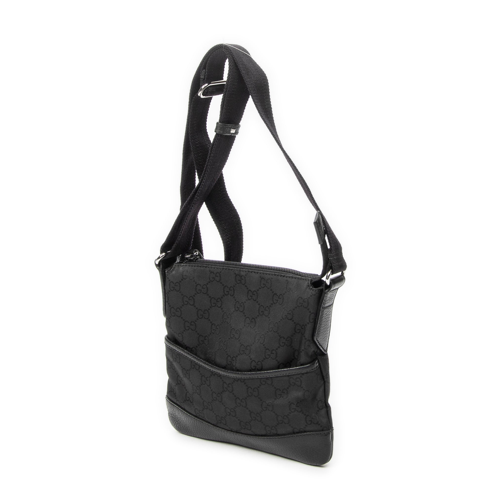 Bolso Bandolera Mini Bandolera Cremallera Lona Nailon Monogramado Negro