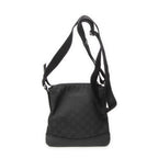 Shoulder Bag Mini Zip Messenger Black Monogrammed Nylon Canvas