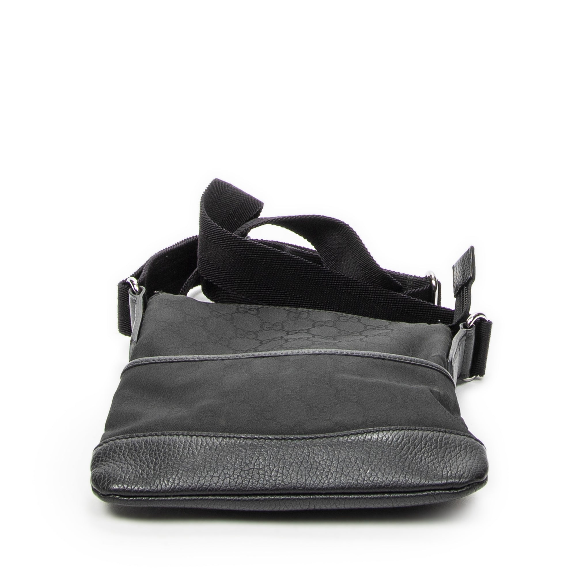Shoulder Bag Mini Zip Messenger Black Monogrammed Nylon Canvas