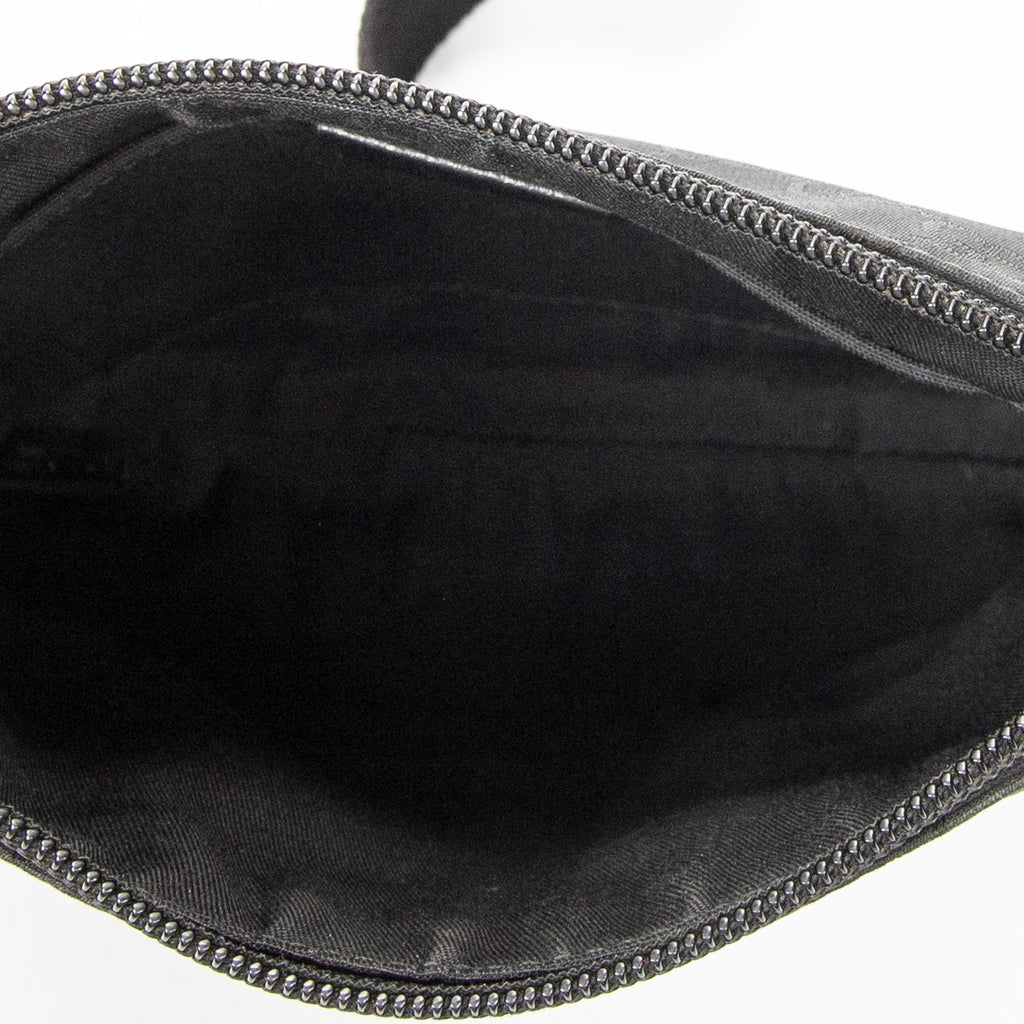 Shoulder Bag Mini Zip Messenger Black Monogrammed Nylon Canvas