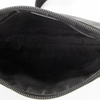 Shoulder Bag Mini Zip Messenger Black Monogrammed Nylon Canvas
