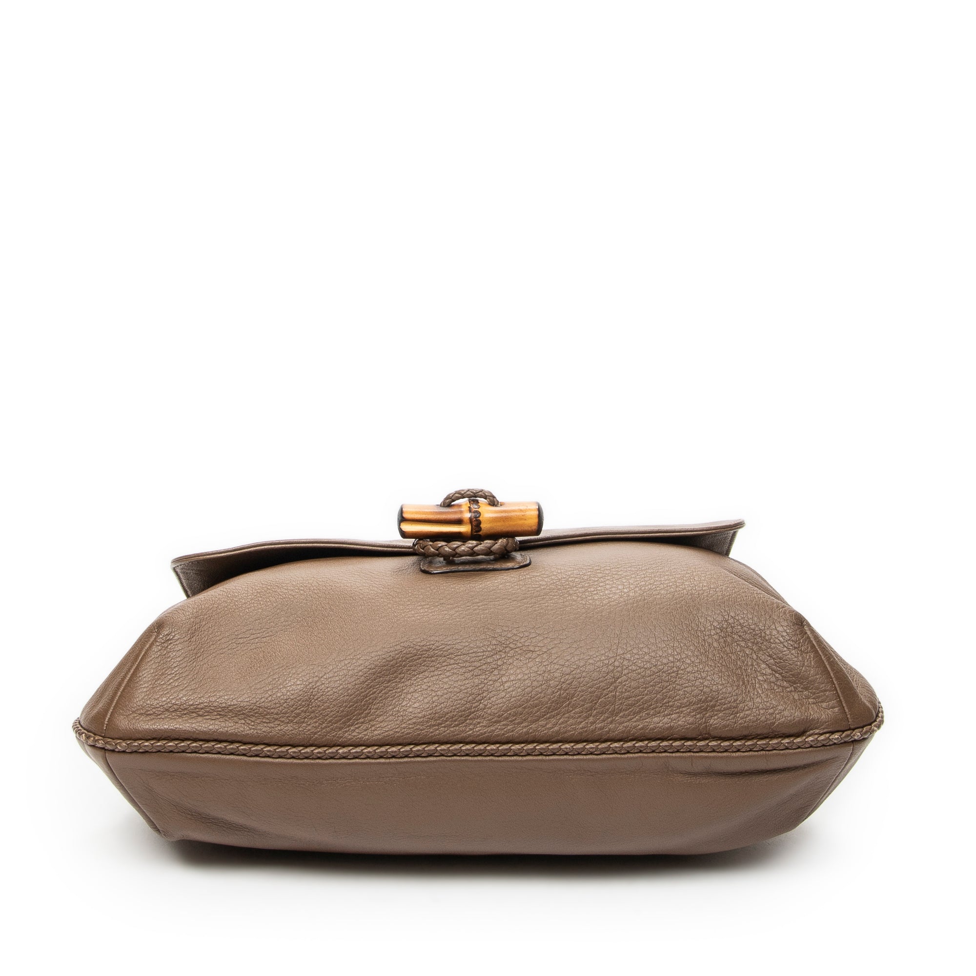Shoulder Bag Jungle Grande Messsenger Brown Grained Calfskin Leather