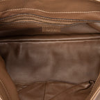Shoulder Bag Jungle Grande Messsenger Brown Grained Calfskin Leather