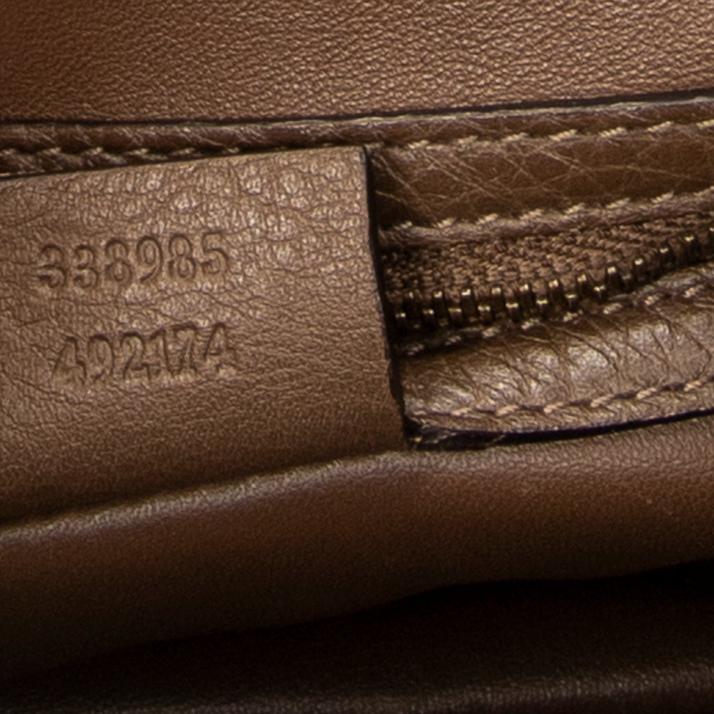 Shoulder Bag Jungle Grande Messsenger Brown Grained Calfskin Leather