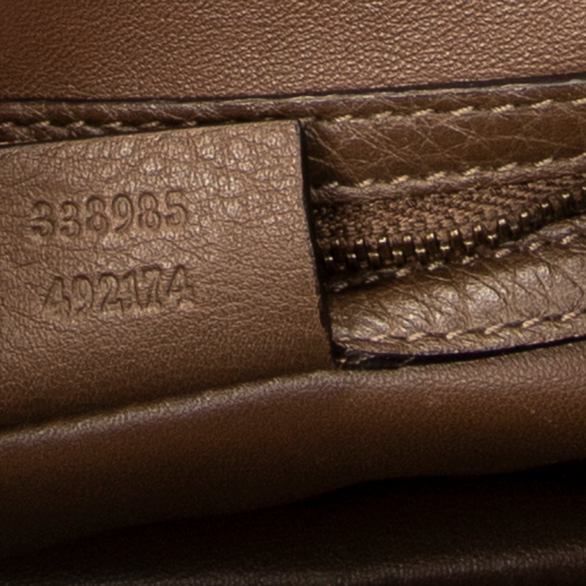 Shoulder Bag Jungle Grande Messsenger Brown Grained Calfskin Leather